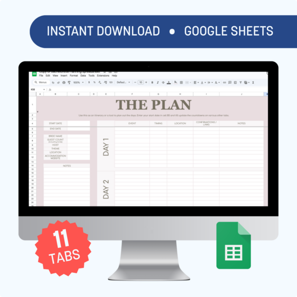 Bachelorette Planning Spreadsheet